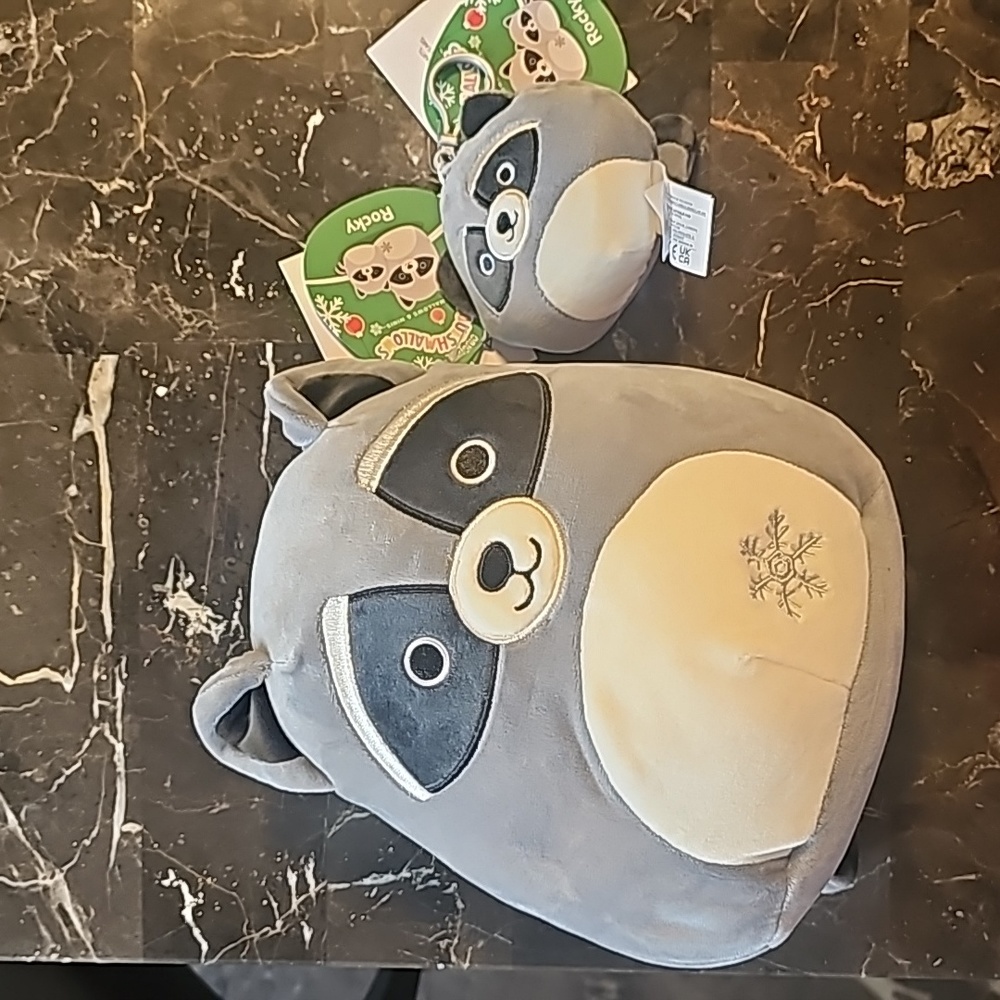 Kelly Toy Squishmallow 8"Mom(Rocky) & 3.5" Baby key chain Christmas Edition 🎄